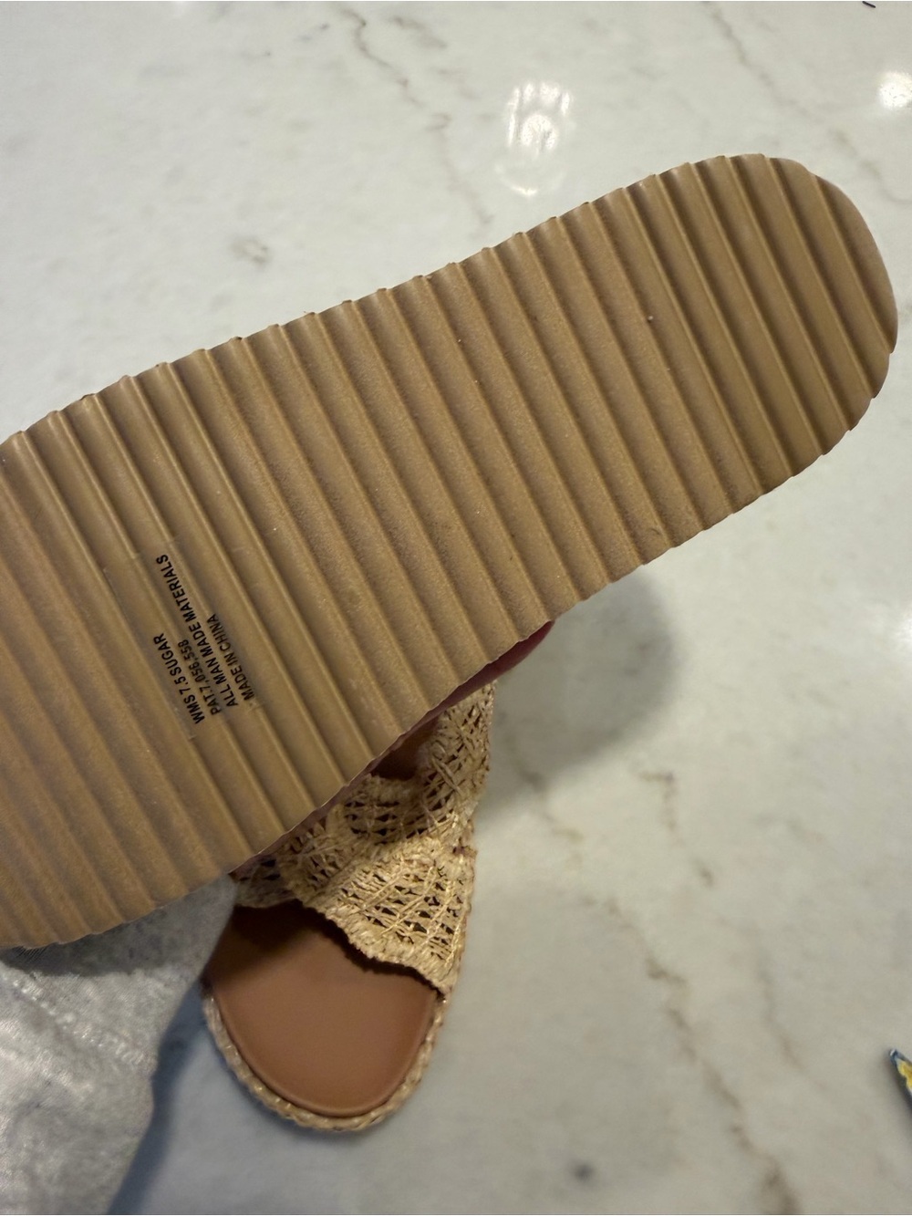 DOLCE VITA Woven Platform Slide Sandals in Natural!! New! 7.5 - Picture 6 of 7
